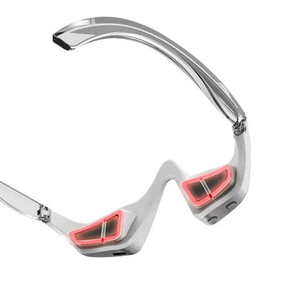 LED red light therapy zones inside under-eye massager for dark circles and puffiness