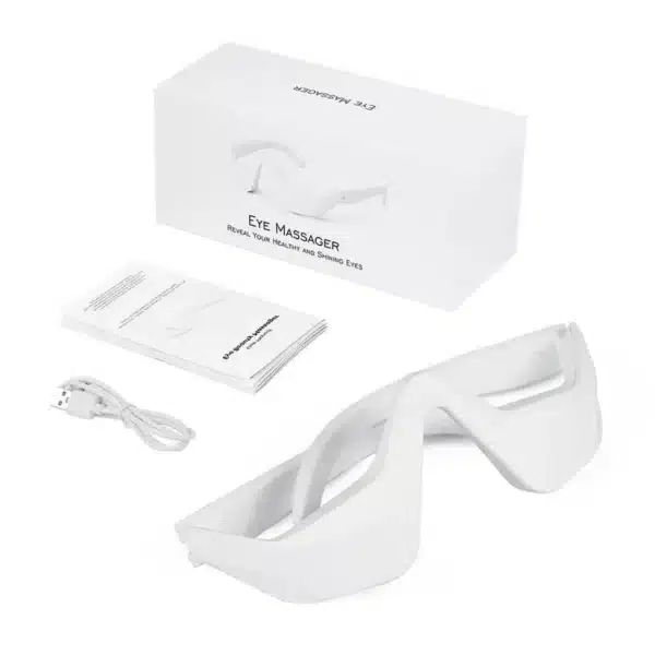 Complete red light therapy kit for under-eye treatment with device, manual, USB cable, and box