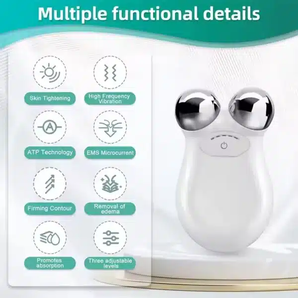 Multiple functions of the facial toning device including EMS microcurrent and skin tightening