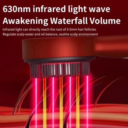 630nm infrared light scalp massager stimulating hair follicles for growth